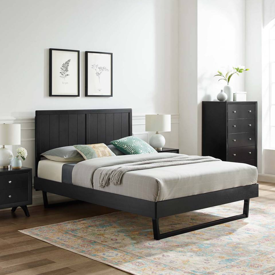 Modway Alana Full Wood Platform Bed With Angular Frame | Beds | Modishstore