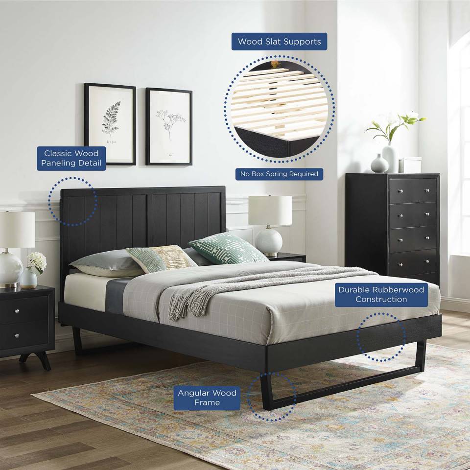 Modway Alana King Wood Platform Bed With Angular Frame - MOD-6617 | Beds | Modishstore - 11