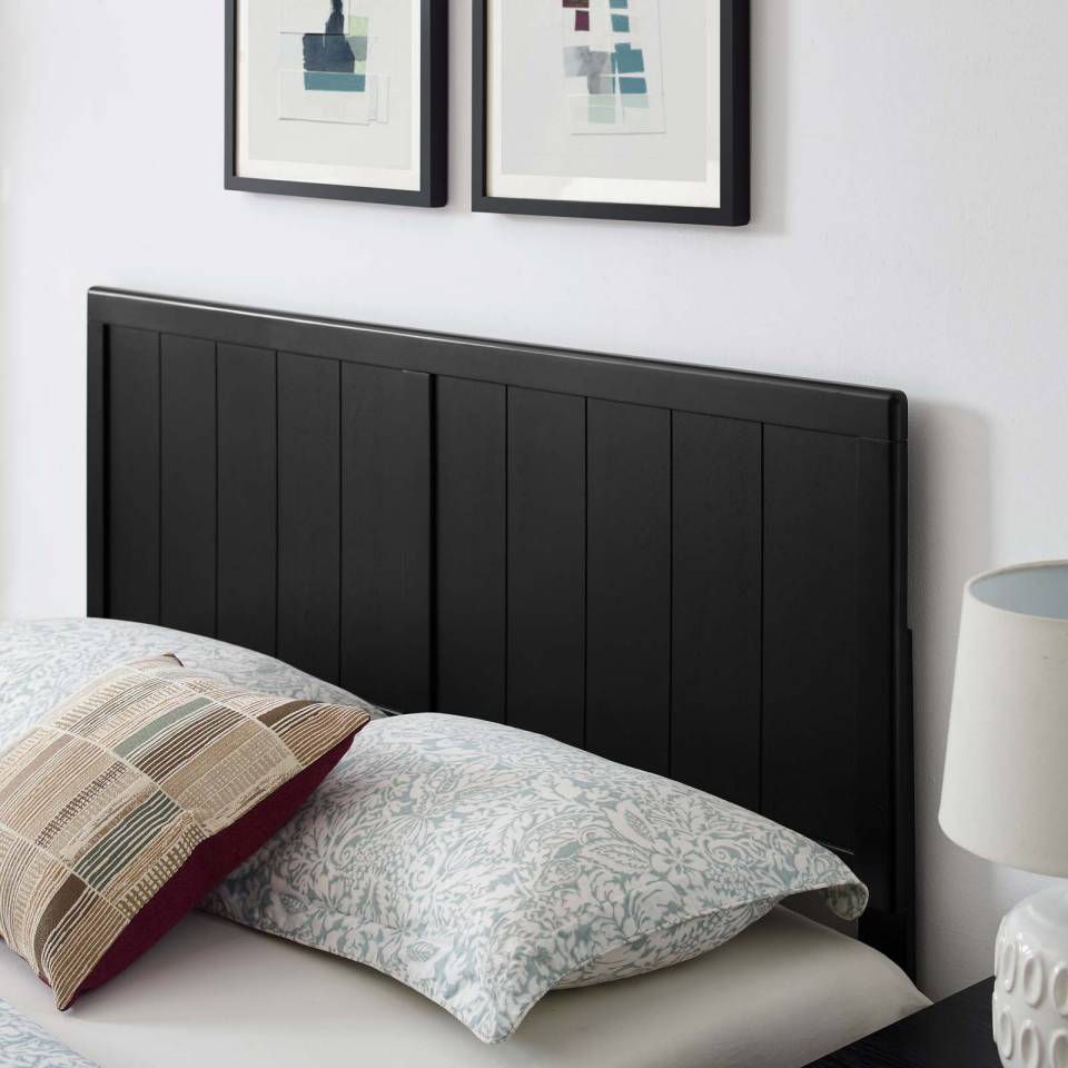 Modway Alana King Wood Platform Bed With Splayed Legs - MOD-6620 in Black Walnut and grey Color  83 inch length 13 piece slat | Beds | Modishstore - 10