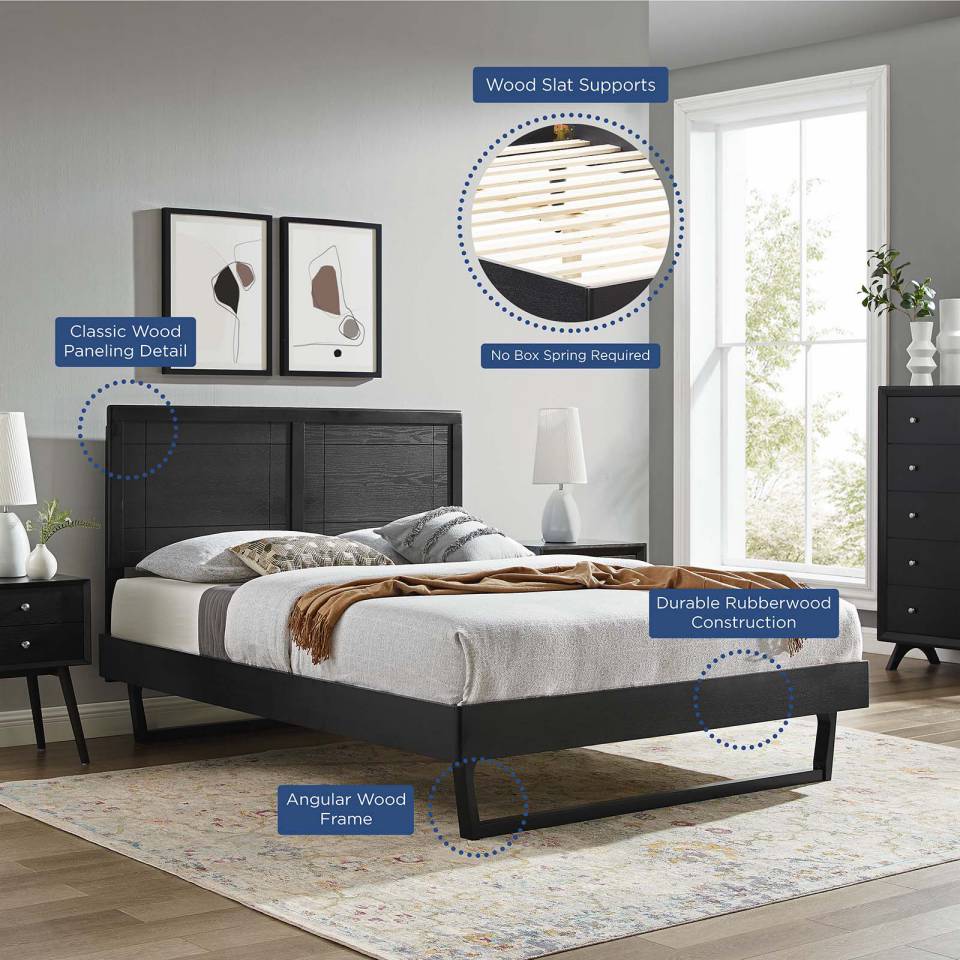 Modway Marlee Full Wood Platform Bed With Angular Frame | Beds | Modishstore-11