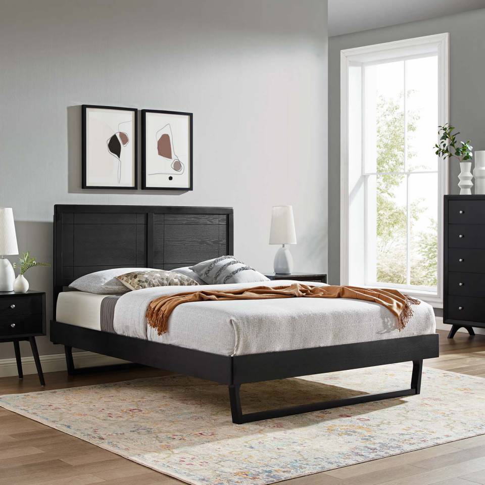 Modway Marlee Full Wood Platform Bed With Angular Frame | Beds | Modishstore