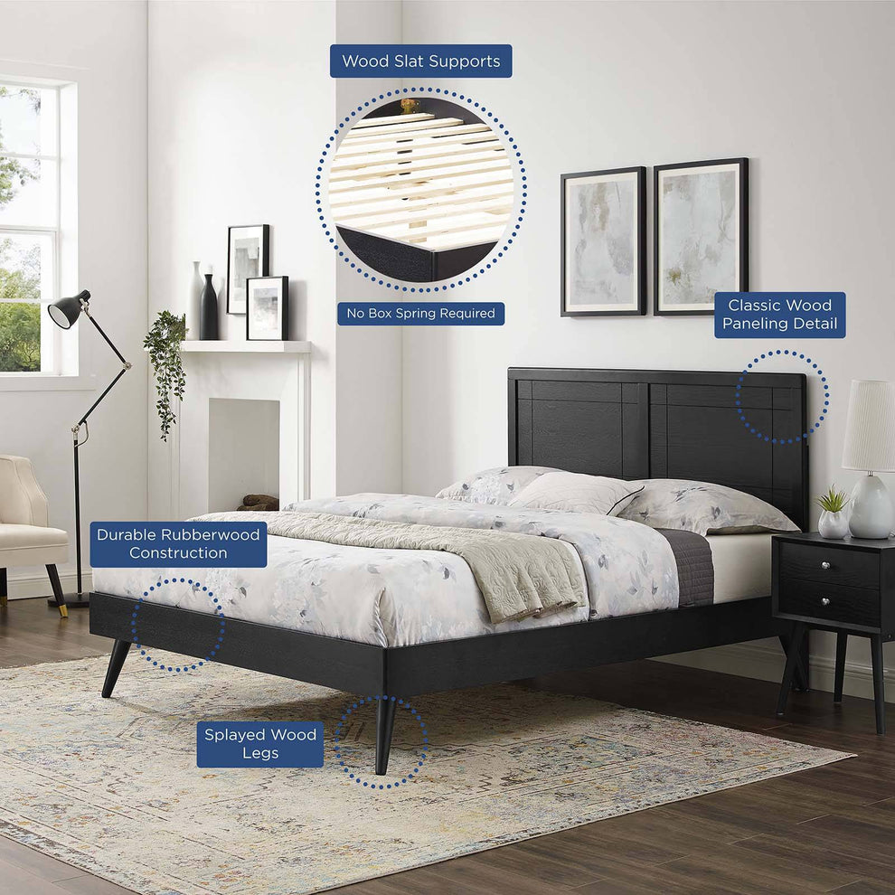 Modway Marlee King Wood Platform Bed With Splayed Legs - MOD-6629 | Beds | Modishstore - 11