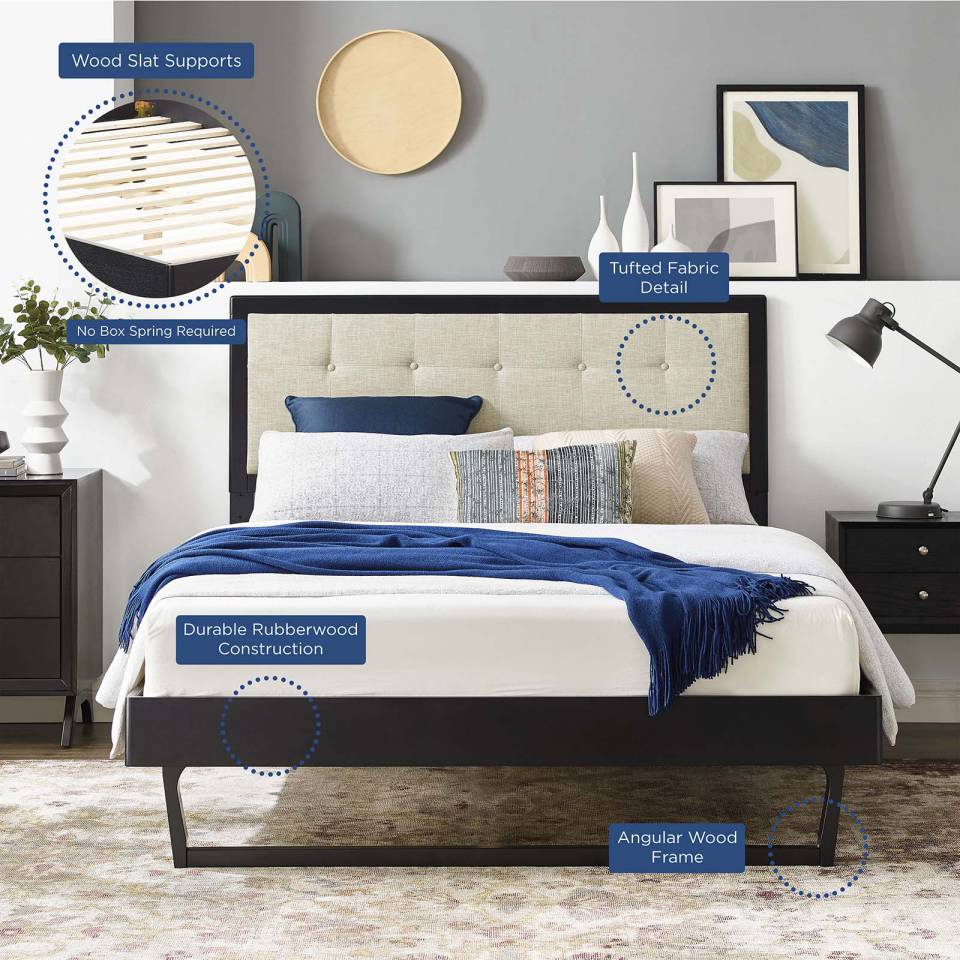 Modway Willow King Wood Platform Bed With Angular Frame - MOD-6635 | Beds | Modishstore - 11