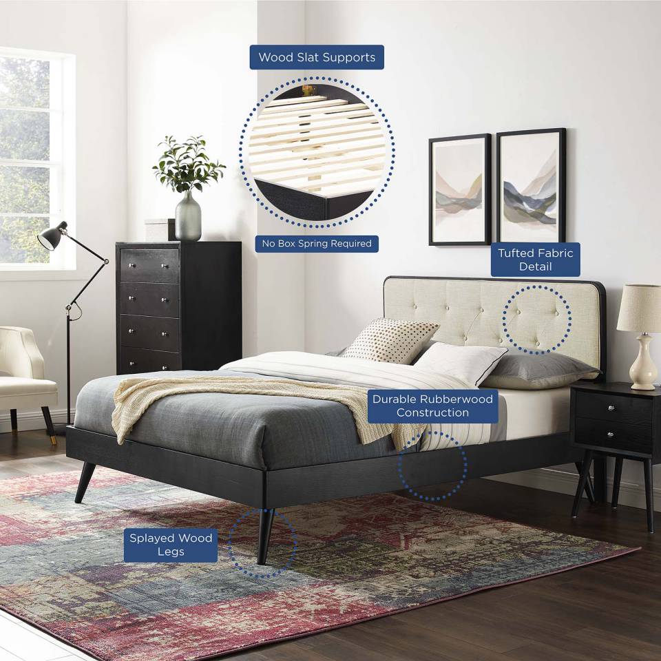 Modway Bridgette Full Wood Platform Bed With Splayed Legs - MOD-6646 | Beds | Modishstore - 11