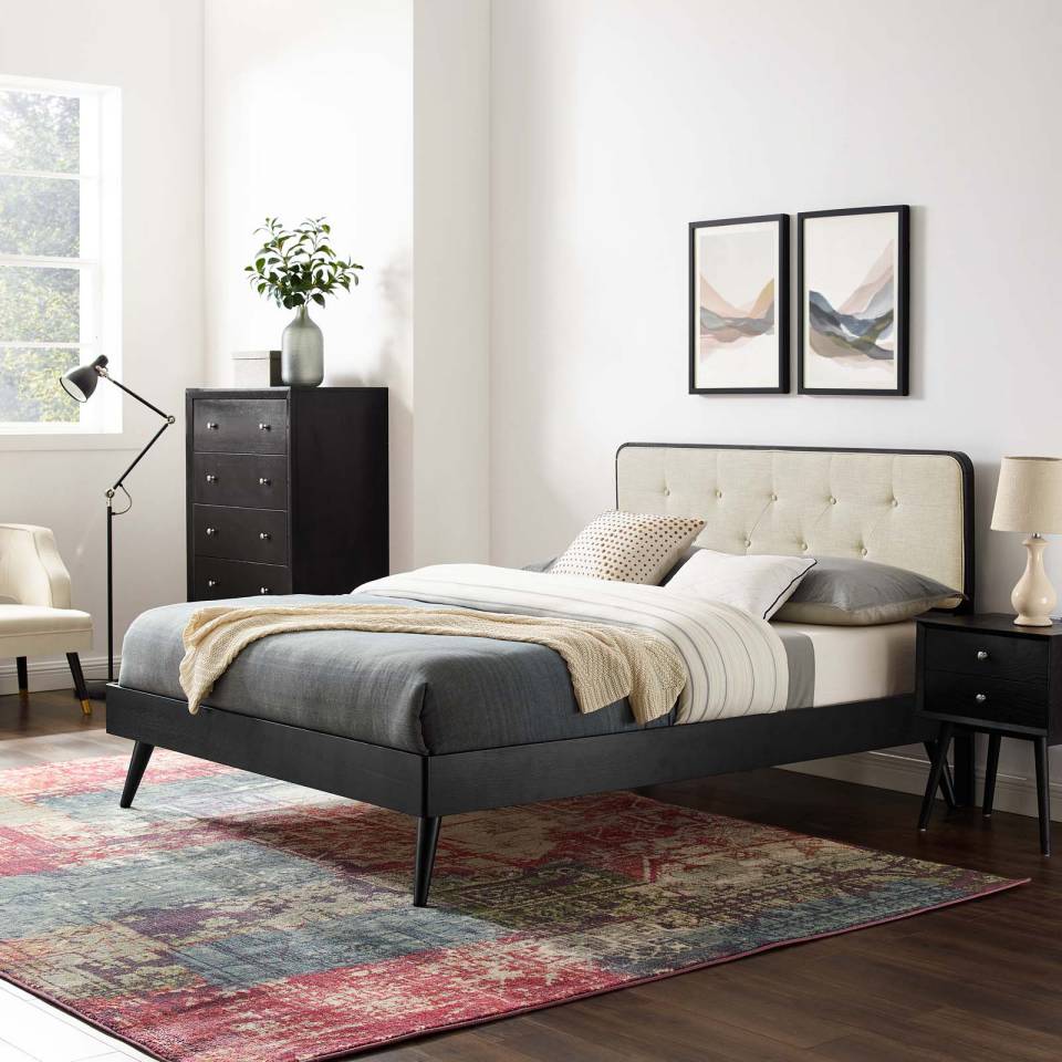 Modway Bridgette Full Wood Platform Bed With Splayed Legs - MOD-6646 | Beds | Modishstore - 1