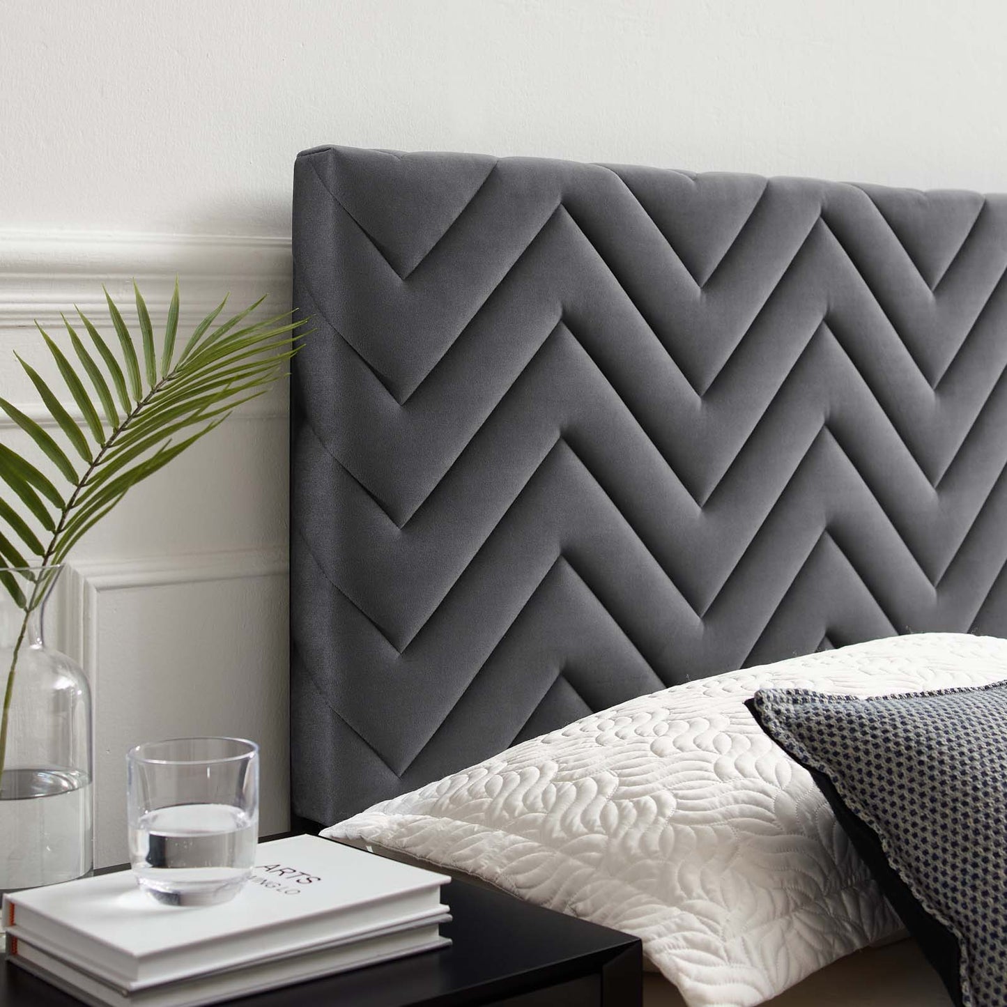 Mercy Chevron Tufted Performance Velvet Full/Queen Headboard By Modway - MOD-6659 | Headboards | Modishstore - 1