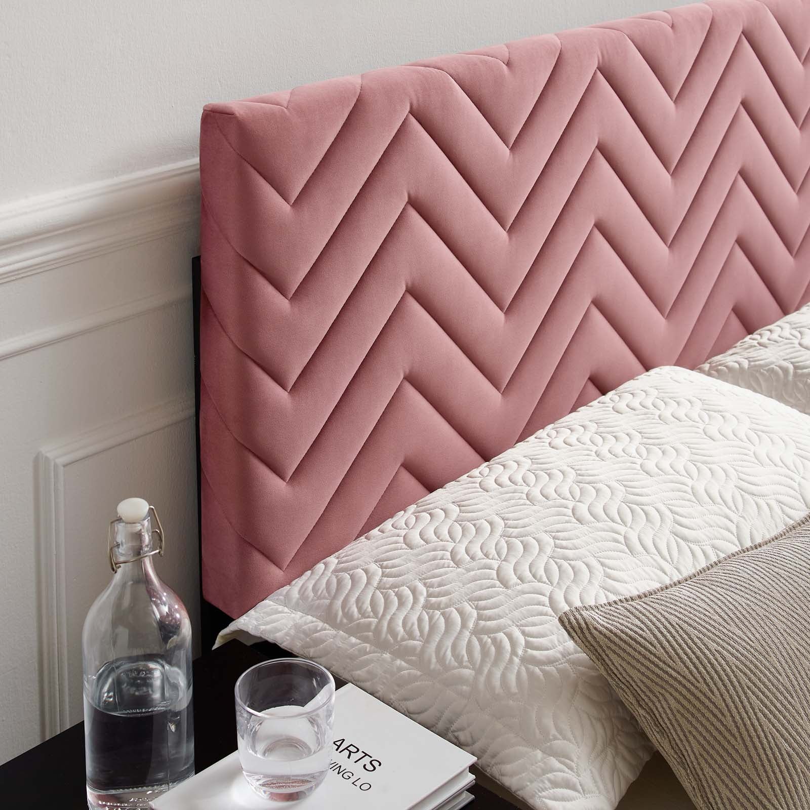 Mercy Chevron Tufted Performance Velvet Full/Queen Headboard By Modway - MOD-6659 | Headboards | Modishstore - 16