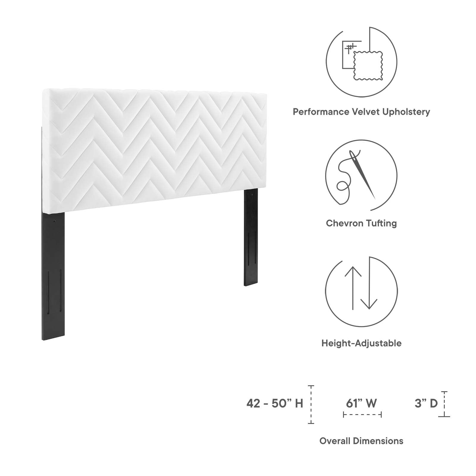 Mercy Chevron Tufted Performance Velvet Full/Queen Headboard By Modway - MOD-6659 | Headboards | Modishstore - 29