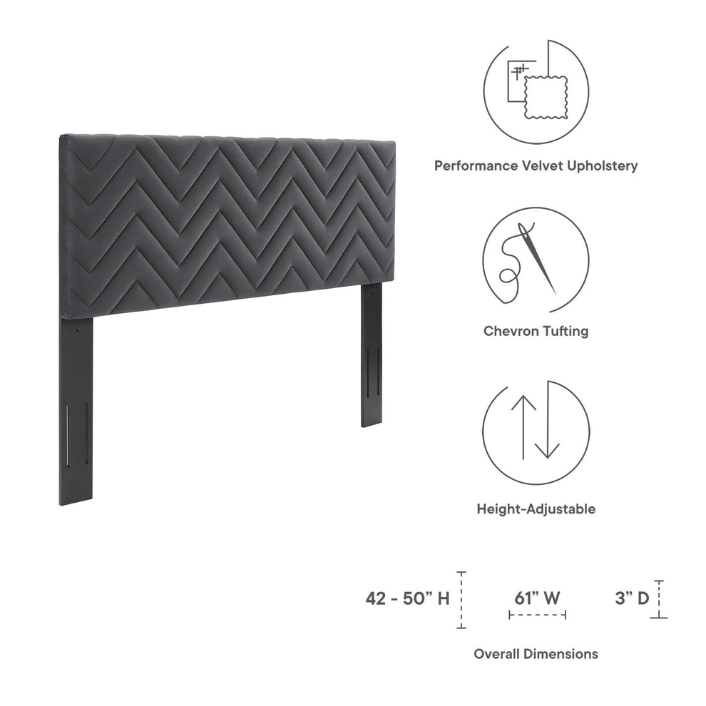 Mercy Chevron Tufted Performance Velvet King/California King Headboard By Modway - MOD-6660 | Headboards | Modishstore - 6