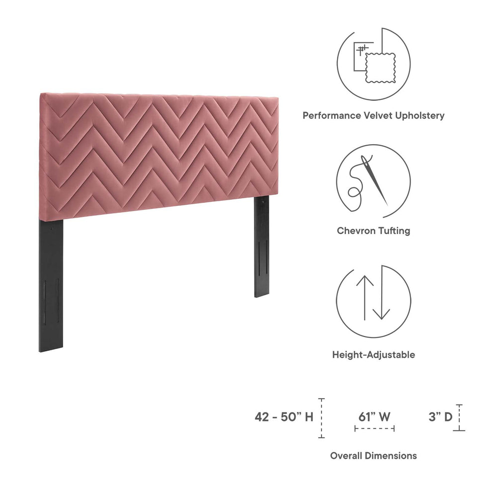 Mercy Chevron Tufted Performance Velvet King/California King Headboard By Modway - MOD-6660 | Headboards | Modishstore - 13