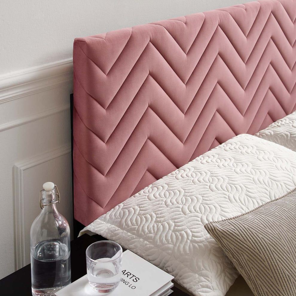 Mercy Chevron Tufted Performance Velvet King/California King Headboard By Modway - MOD-6660 | Headboards | Modishstore - 16