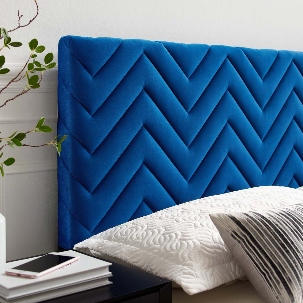 Mercy Chevron Tufted Performance Velvet King/California King Headboard By Modway - MOD-6660 | Headboards | Modishstore - 24