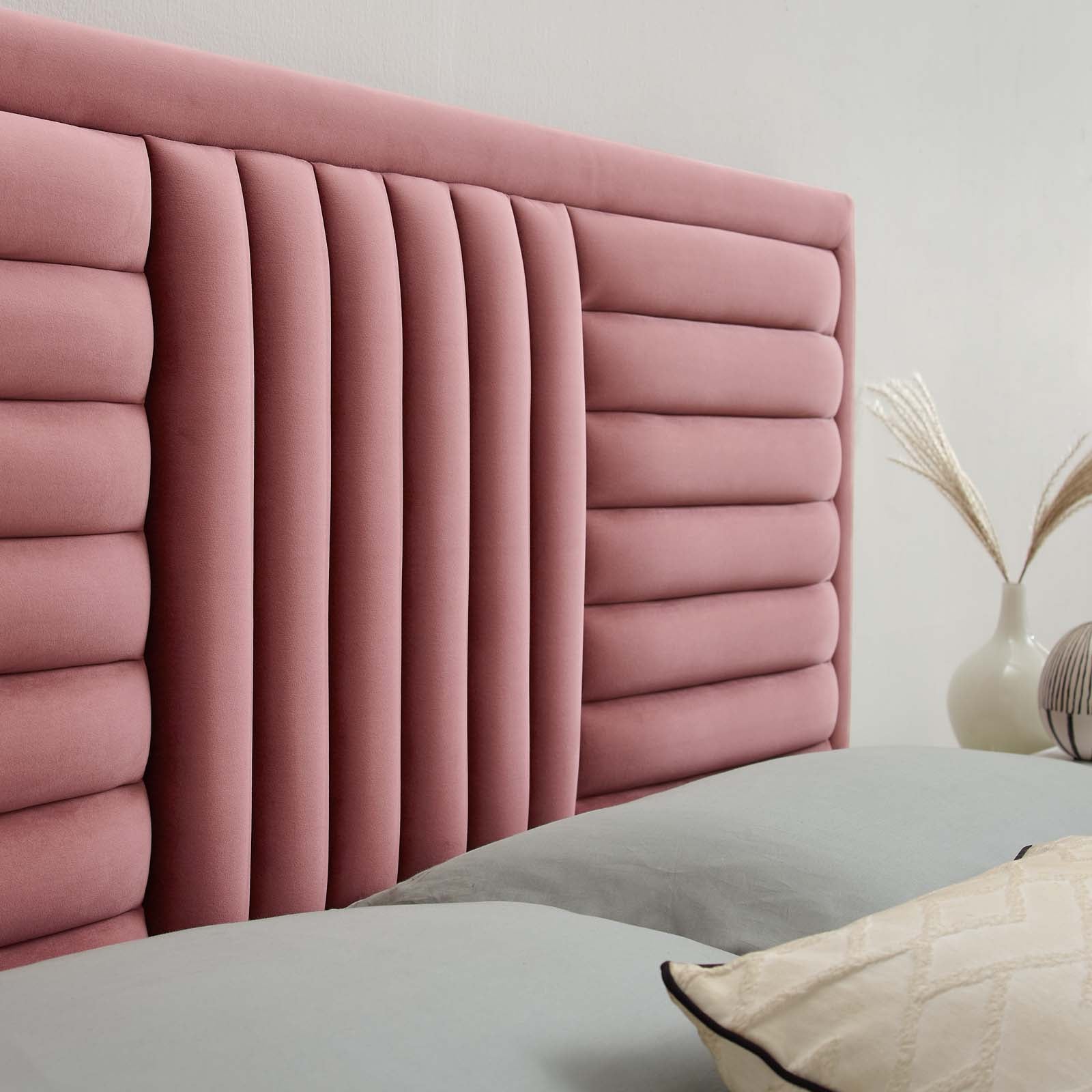 Believe Channel Tufted Performance Velvet Full/Queen Headboard By Modway - MOD-6665 | Headboards | Modishstore - 9