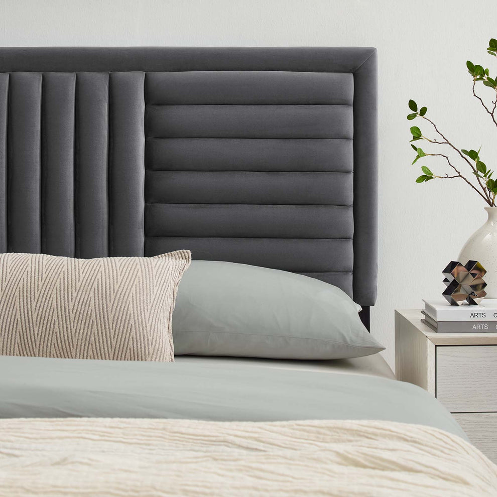 Believe Channel Tufted Performance Velvet King/California King Headboard By Modway - MOD-6666 | Headboards | Modishstore - 1