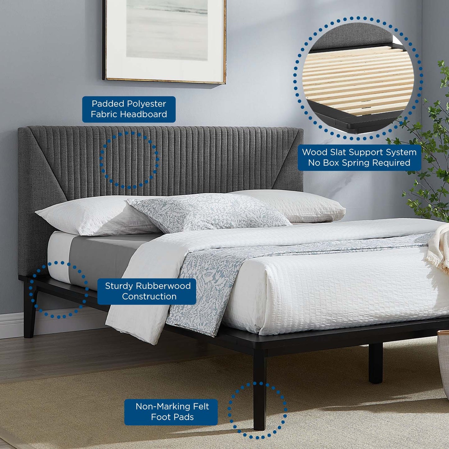 Dakota Upholstered Queen Platform Bed By Modway | Beds | Modishstore-8