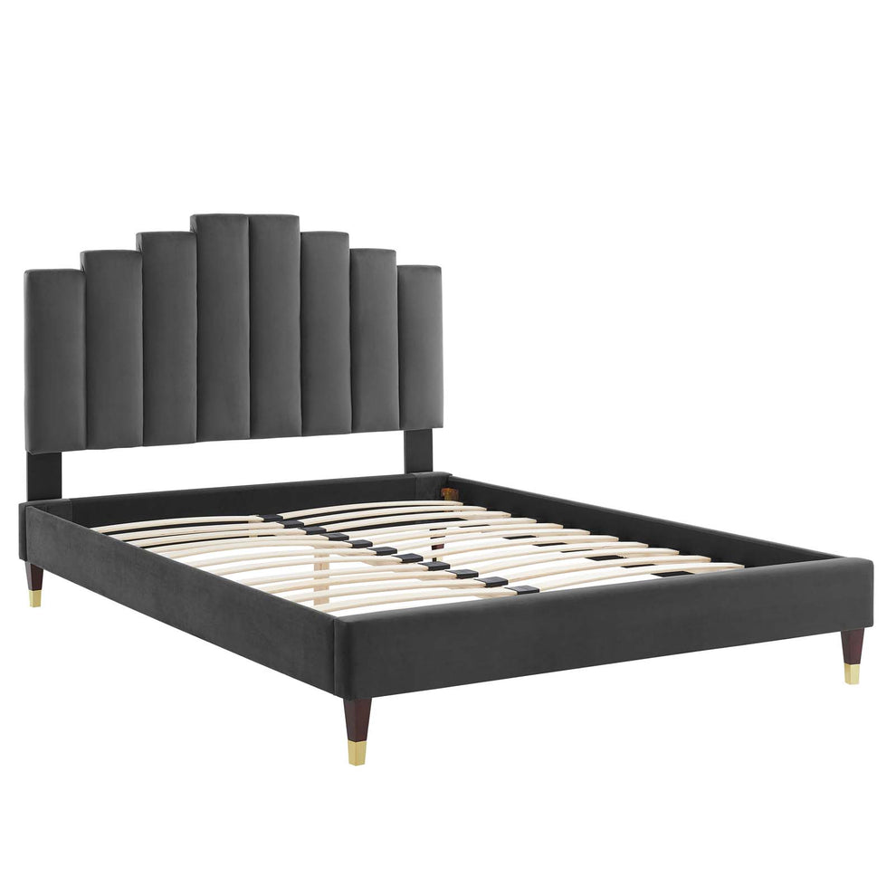 Modway Elise Queen Performance Velvet Platform Bed - MOD-6691 | Beds | Modishstore - 3
