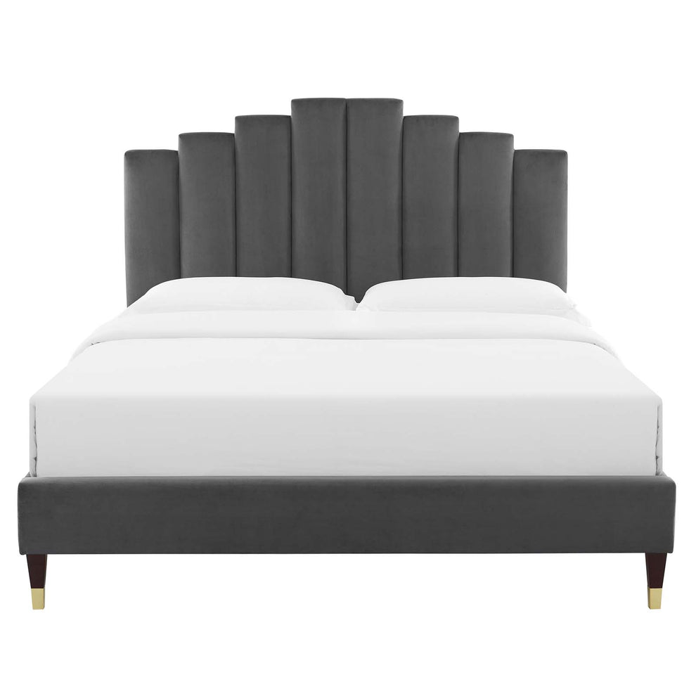Modway Elise Queen Performance Velvet Platform Bed - MOD-6691 | Beds | Modishstore - 5