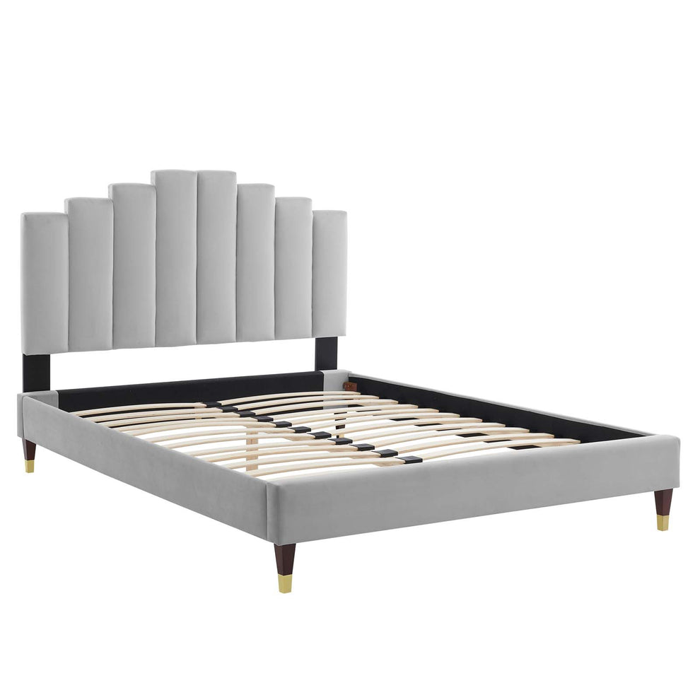 Modway Elise Queen Performance Velvet Platform Bed - MOD-6691 | Beds | Modishstore - 17