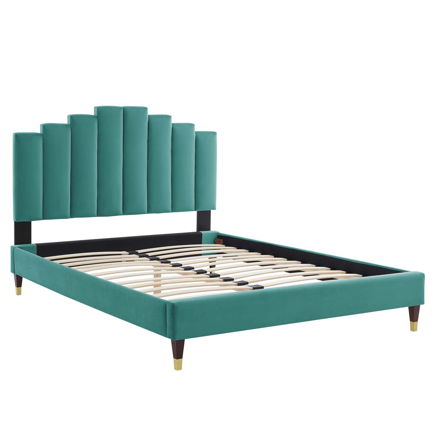 Modway Elise Queen Performance Velvet Platform Bed | Beds | Modishstore-45