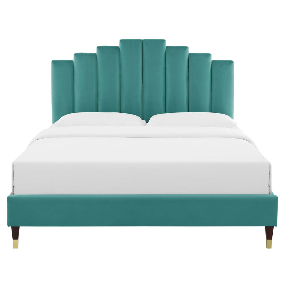 Modway Elise Queen Performance Velvet Platform Bed - MOD-6691 | Beds | Modishstore - 47