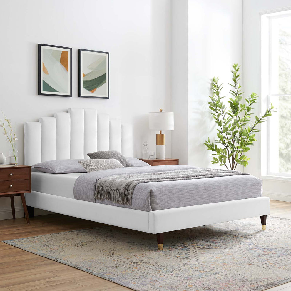 Modway Elise Queen Performance Velvet Platform Bed - MOD-6691 | Beds | Modishstore - 64