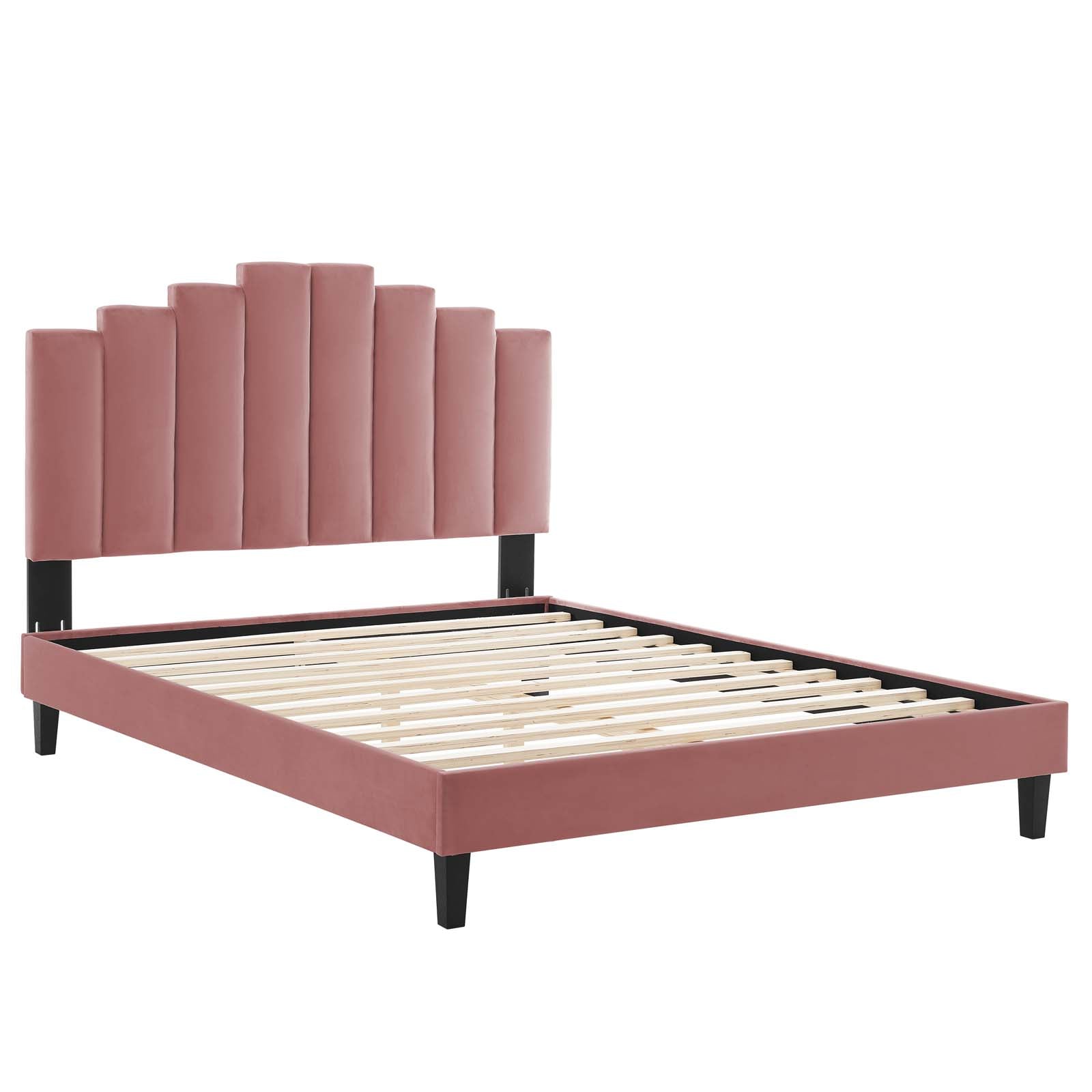 Modway Elise Queen Performance Velvet Platform Bed - MOD-6692 | Beds | Modishstore - 10