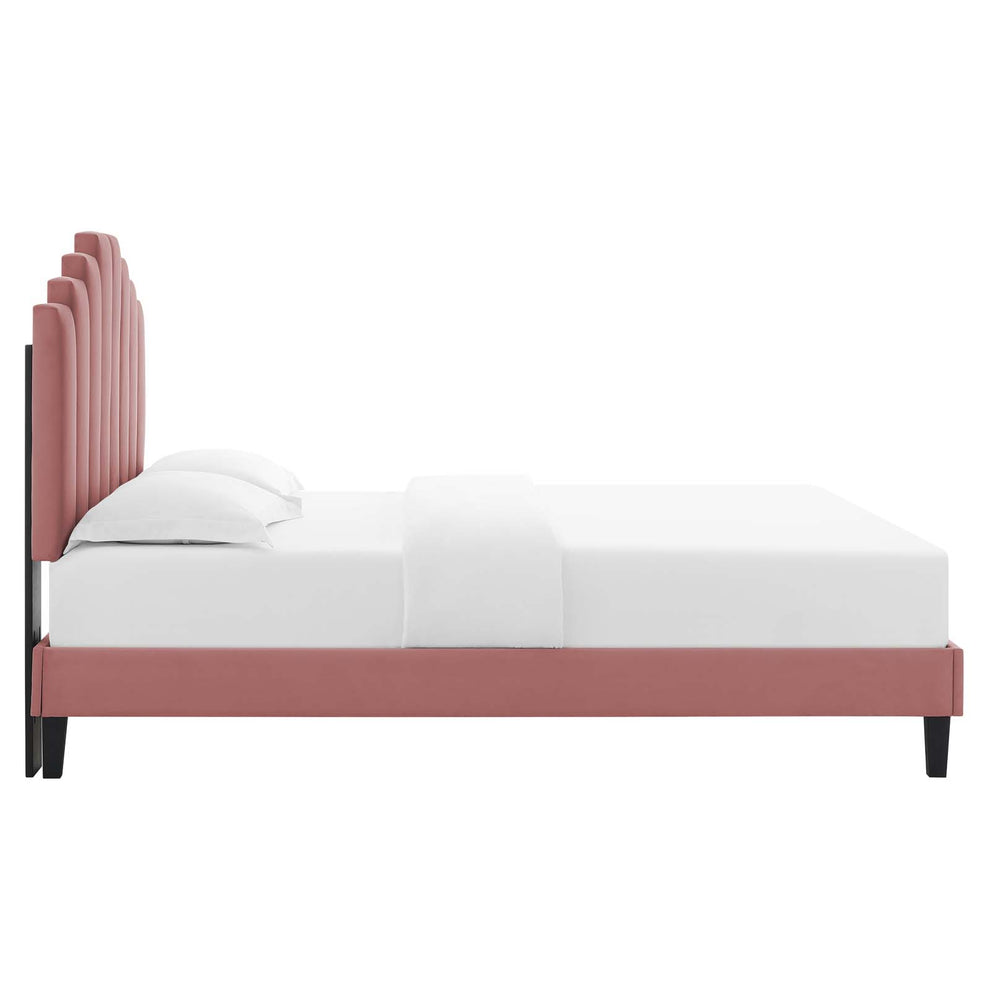 Modway Elise Queen Performance Velvet Platform Bed - MOD-6692 | Beds | Modishstore - 11