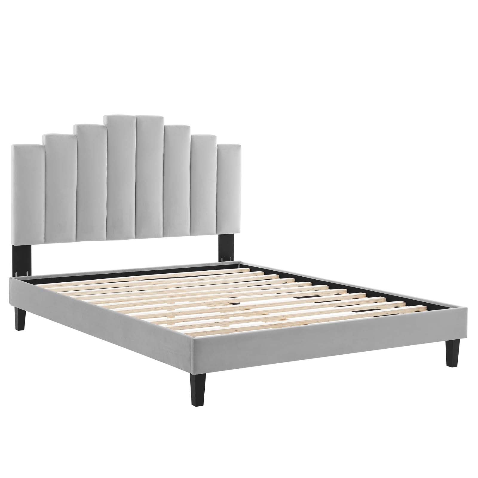 Modway Elise Queen Performance Velvet Platform Bed | Beds | Modishstore-17