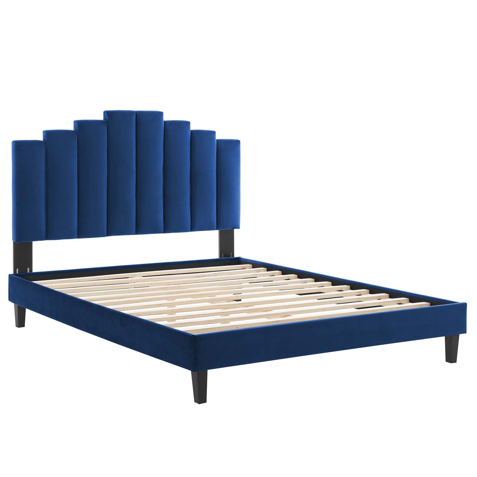 Modway Elise Queen Performance Velvet Platform Bed | Beds | Modishstore-31