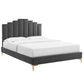 Modway Elise Queen Performance Velvet Platform Bed | Beds | Modishstore-2