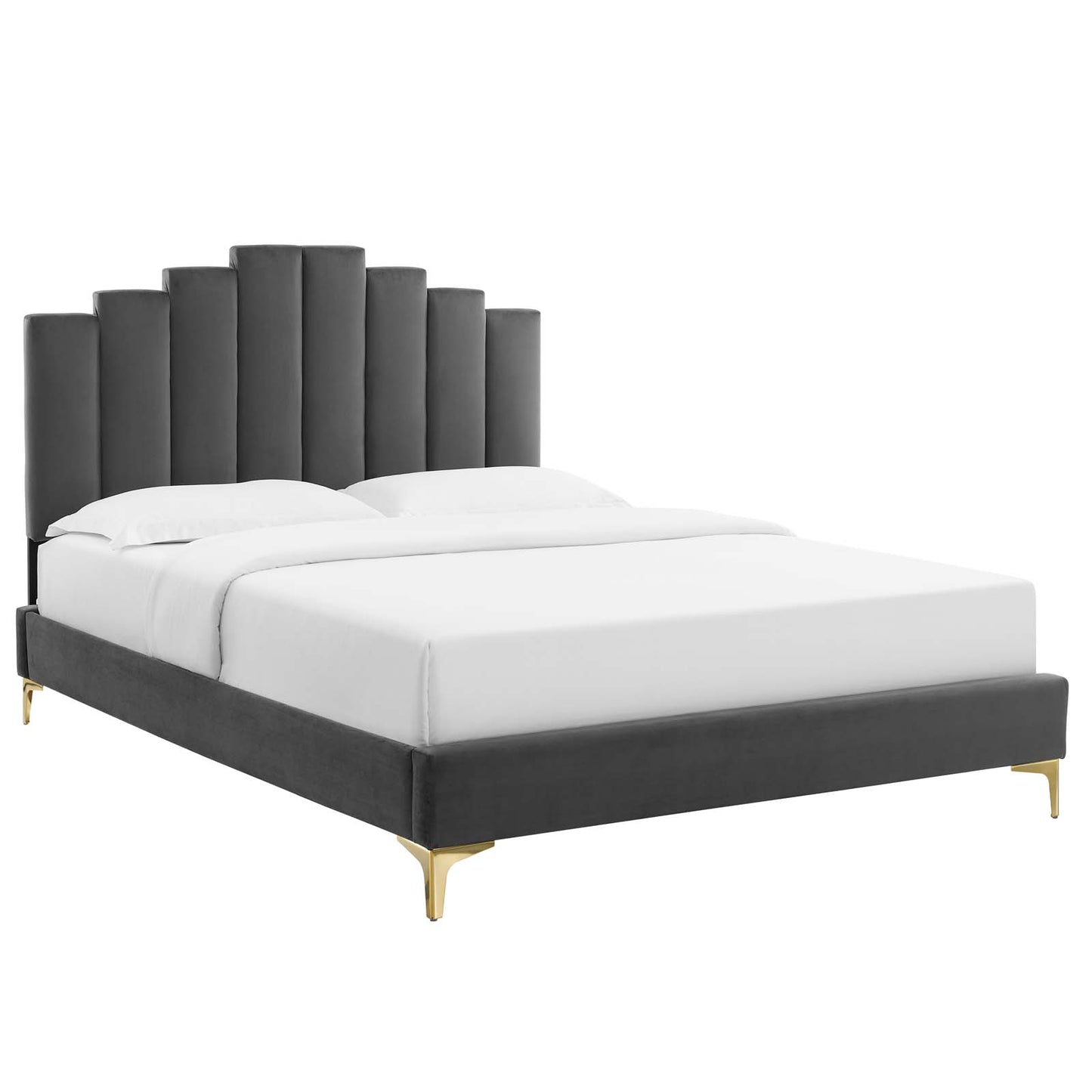 Modway Elise Queen Performance Velvet Platform Bed | Beds | Modishstore-2