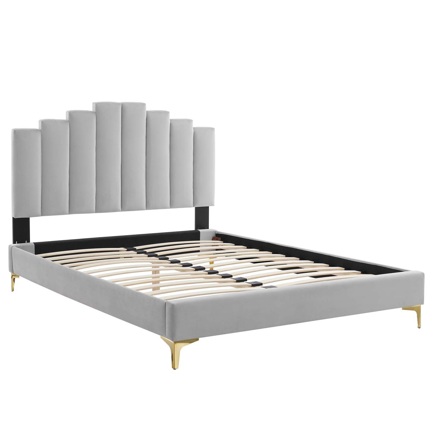 Modway Elise Queen Performance Velvet Platform Bed | Beds | Modishstore-17