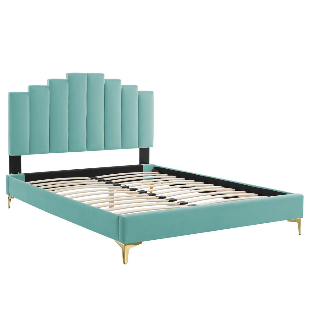 Modway Elise Queen Performance Velvet Platform Bed - MOD-6693 | Beds | Modishstore - 24