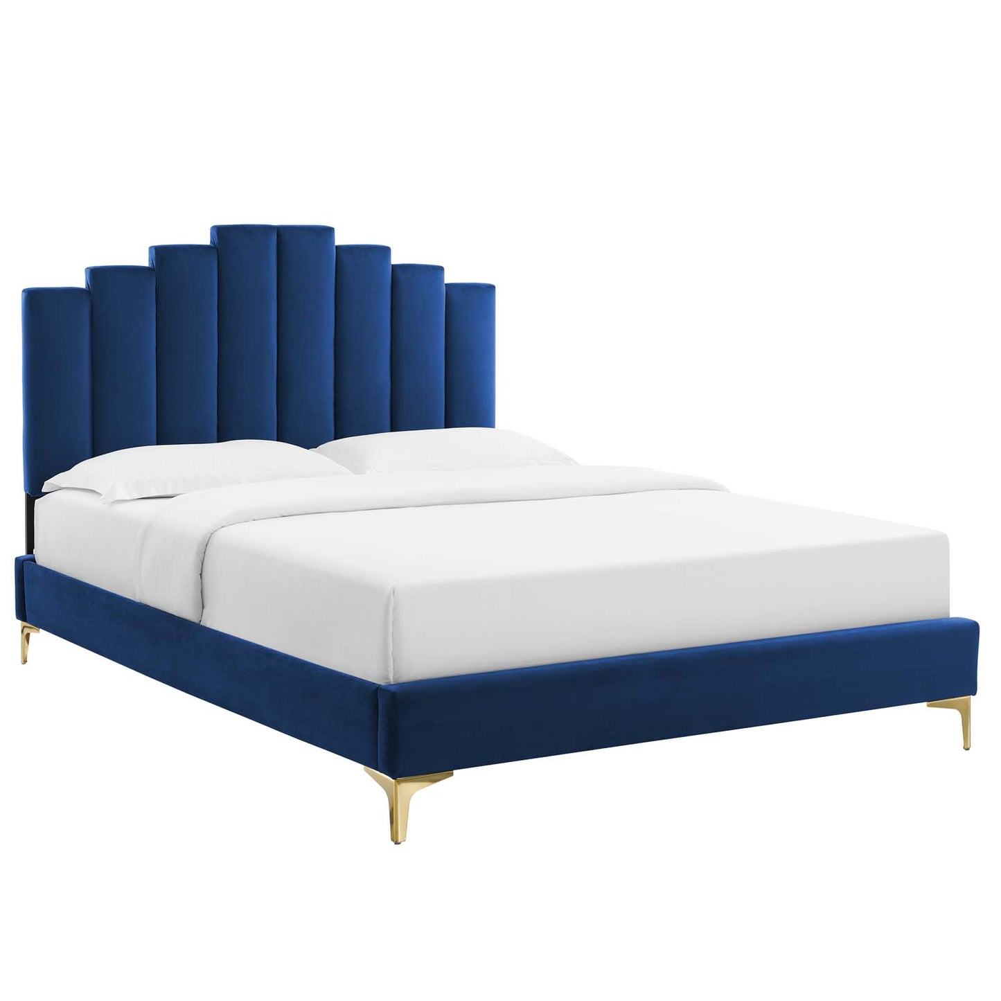 Modway Elise Queen Performance Velvet Platform Bed | Beds | Modishstore-30