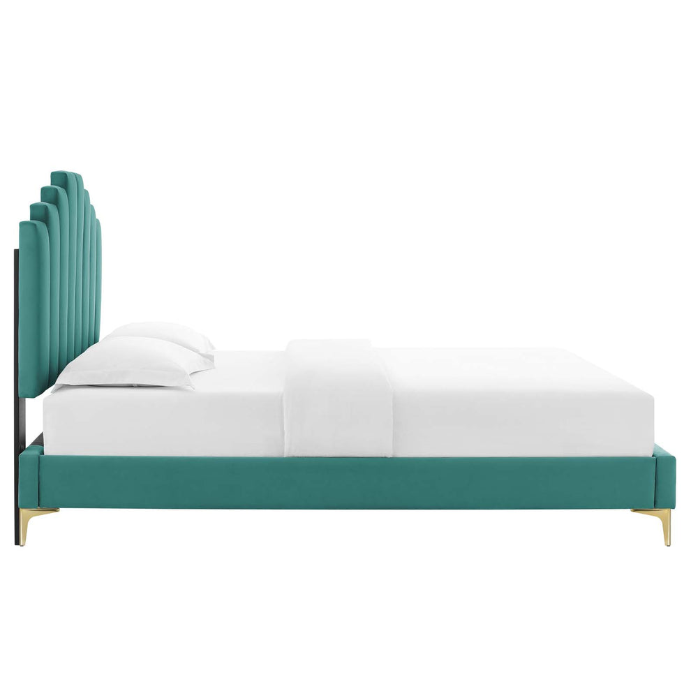 Modway Elise Queen Performance Velvet Platform Bed - MOD-6693 | Beds | Modishstore - 46