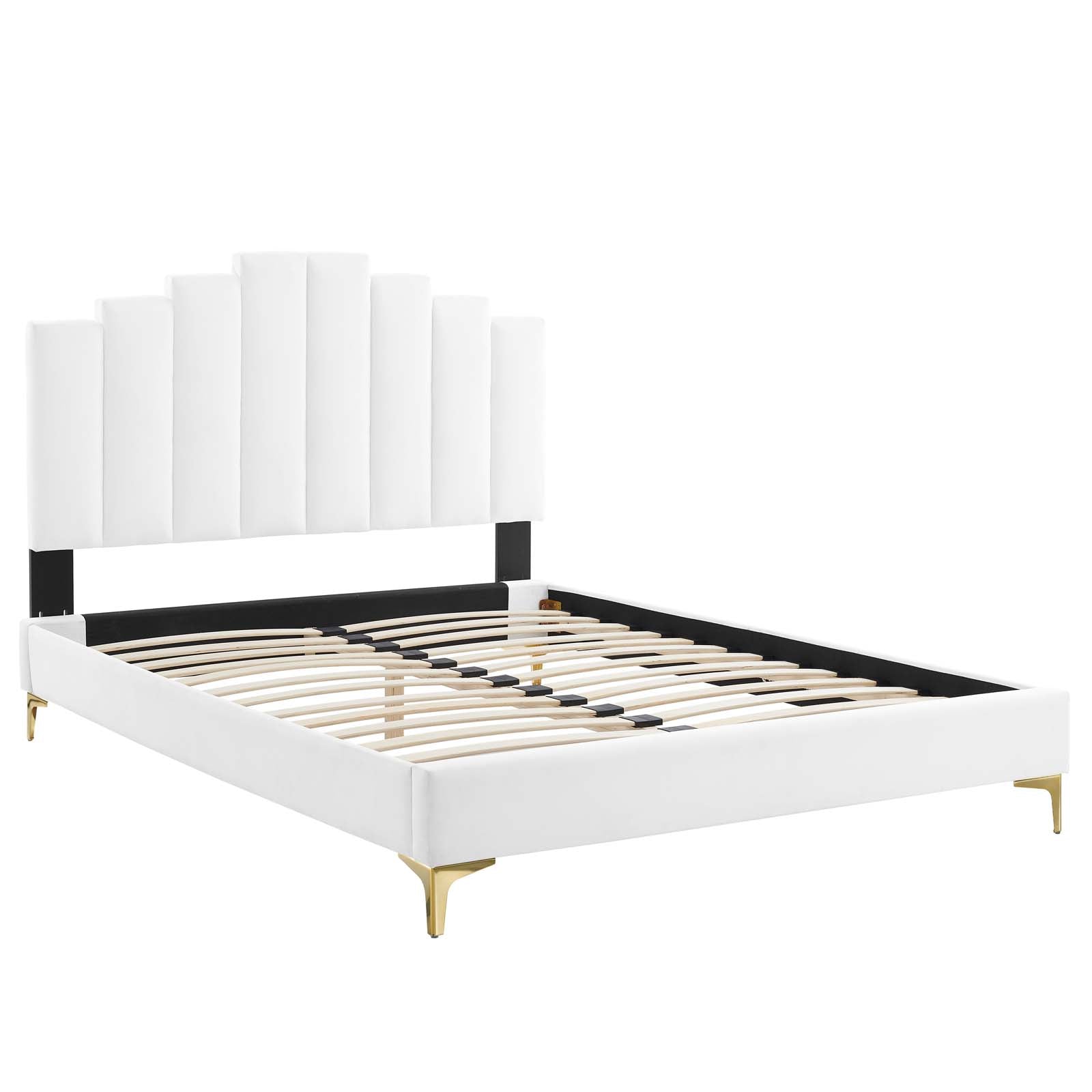 Modway Elise Queen Performance Velvet Platform Bed | Beds | Modishstore-52