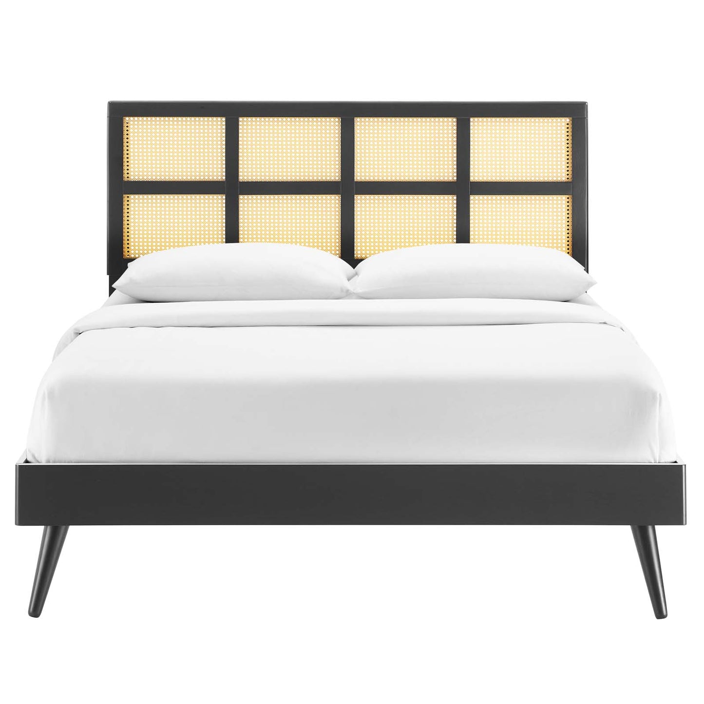Sidney Cane and Wood King Platform Bed With Splayed Legs By Modway - MOD-6694 | Beds | Modishstore - 5