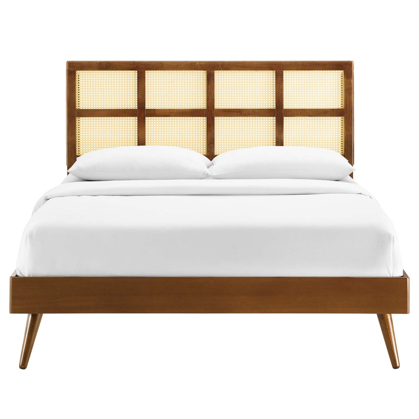 Sidney Cane and Wood King Platform Bed With Splayed Legs By Modway - MOD-6694 | Beds | Modishstore - 11