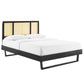 Kelsea Cane and Wood Full Platform Bed With Angular Legs By Modway - MOD-6695 | Beds | Modishstore - 2