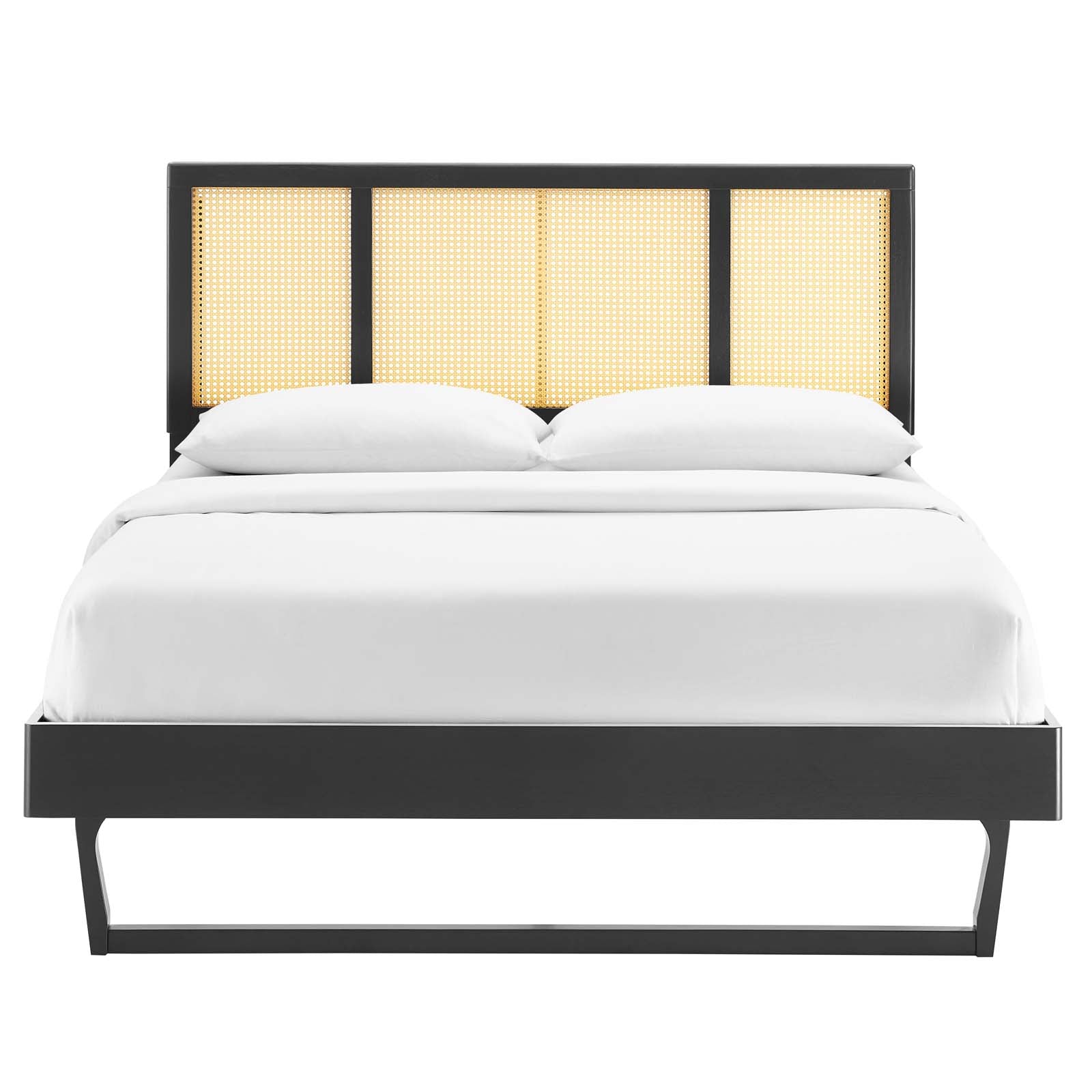 Kelsea Cane and Wood Full Platform Bed With Angular Legs By Modway - MOD-6695 | Beds | Modishstore - 5