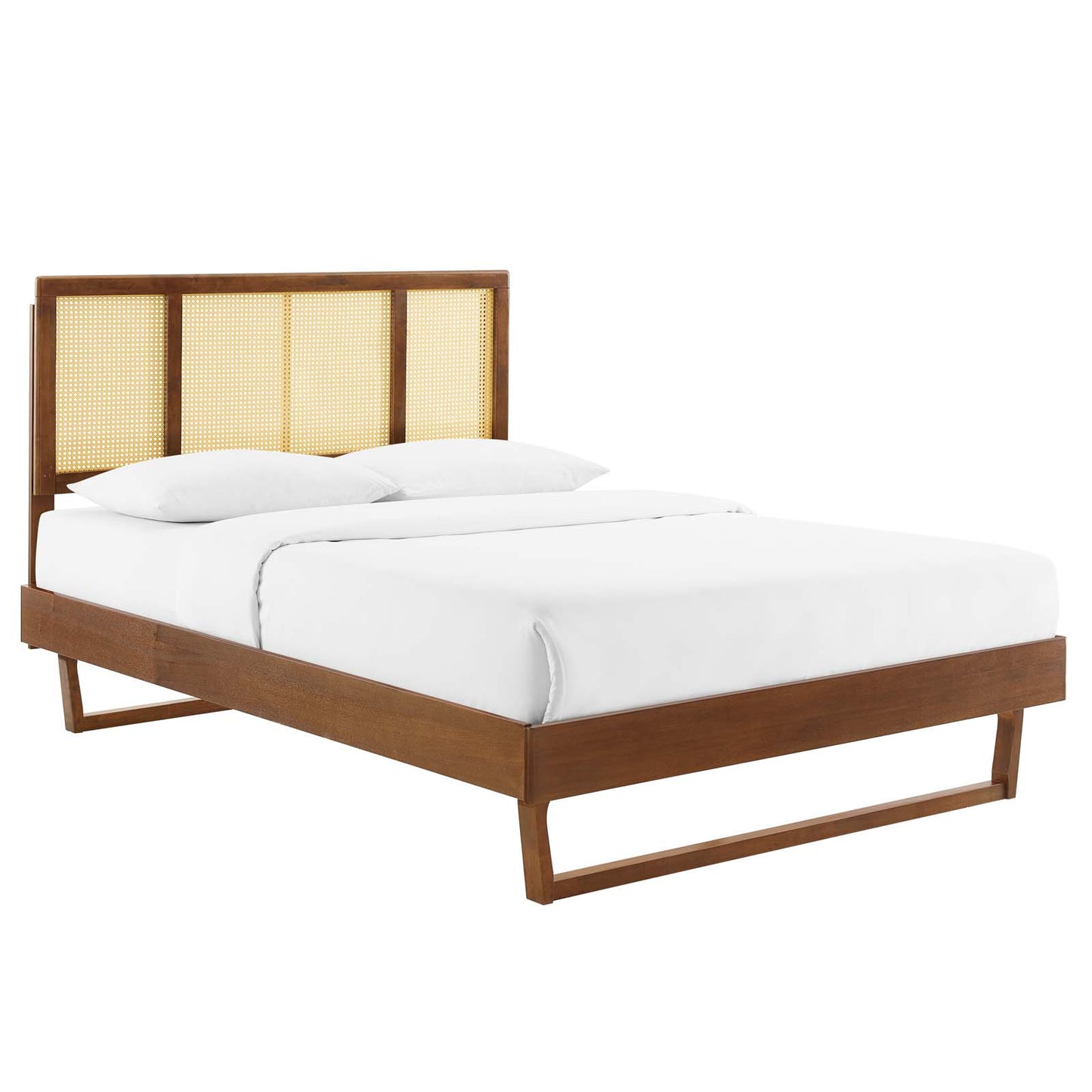 Kelsea Cane and Wood Full Platform Bed With Angular Legs By Modway | Beds | Modishstore-7
