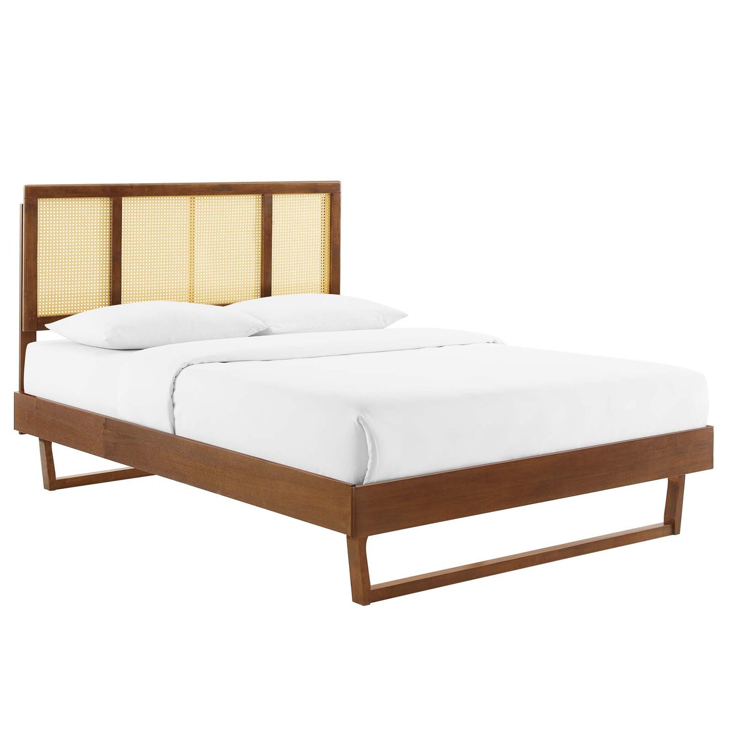 Kelsea Cane and Wood Full Platform Bed With Angular Legs By Modway - MOD-6695 | Beds | Modishstore - 7