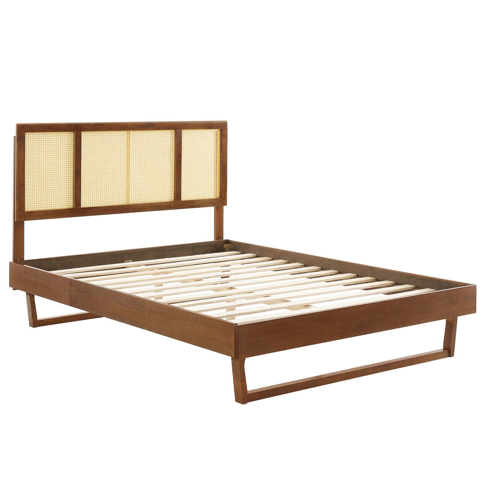 Kelsea Cane and Wood Full Platform Bed With Angular Legs By Modway - MOD-6695 | Beds | Modishstore - 8