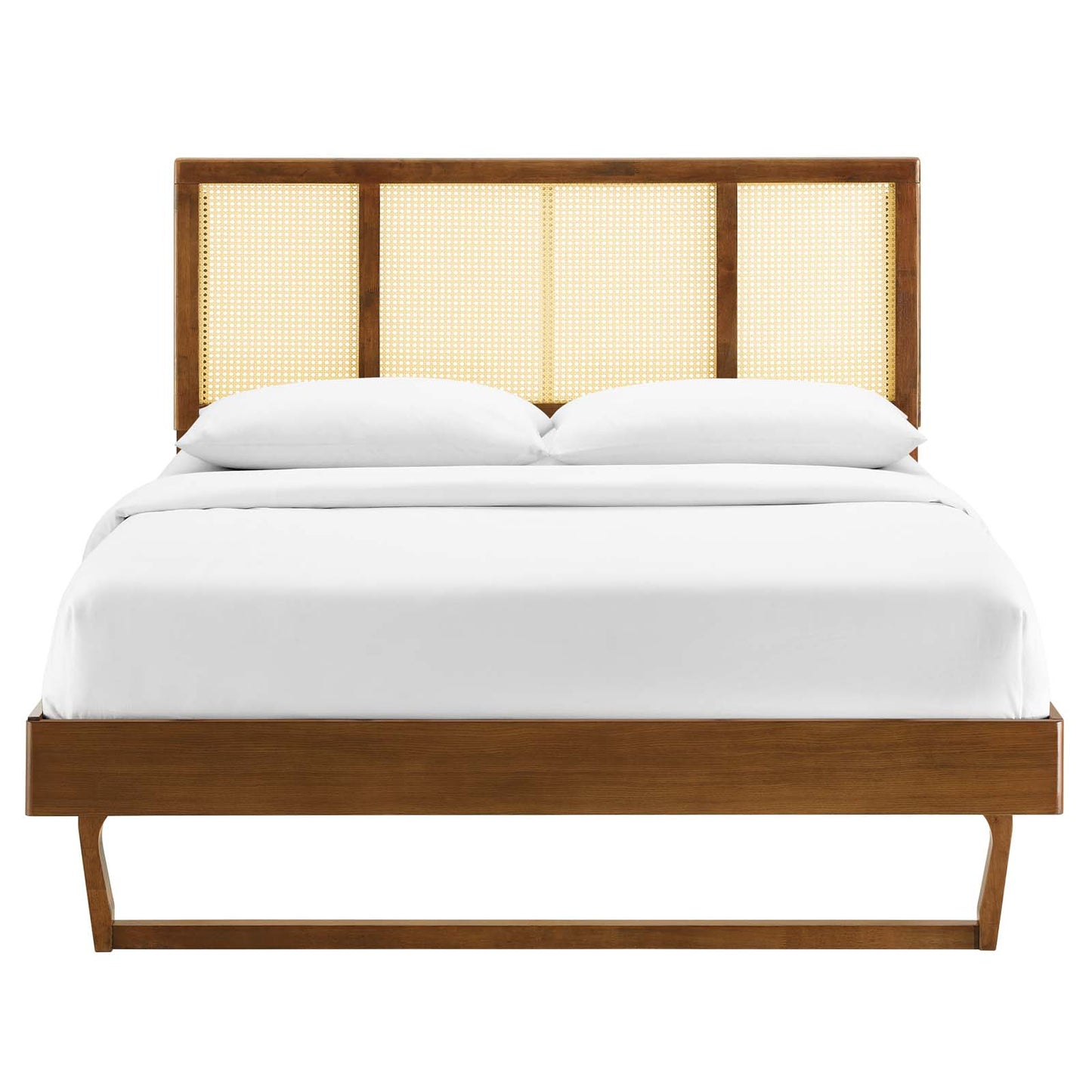 Kelsea Cane and Wood Full Platform Bed With Angular Legs By Modway - MOD-6695 | Beds | Modishstore - 10