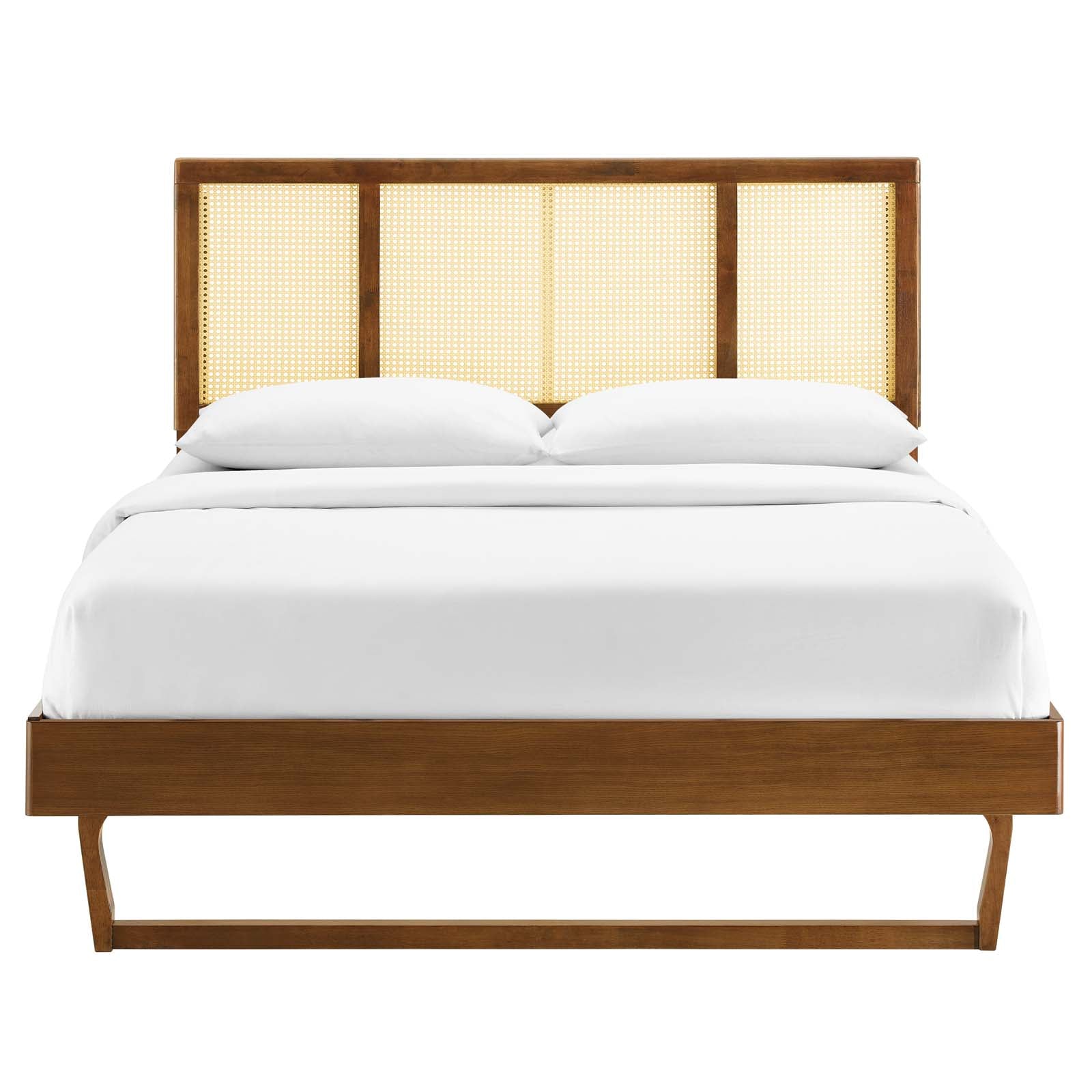 Kelsea Cane and Wood Full Platform Bed With Angular Legs By Modway - MOD-6695 | Beds | Modishstore - 10
