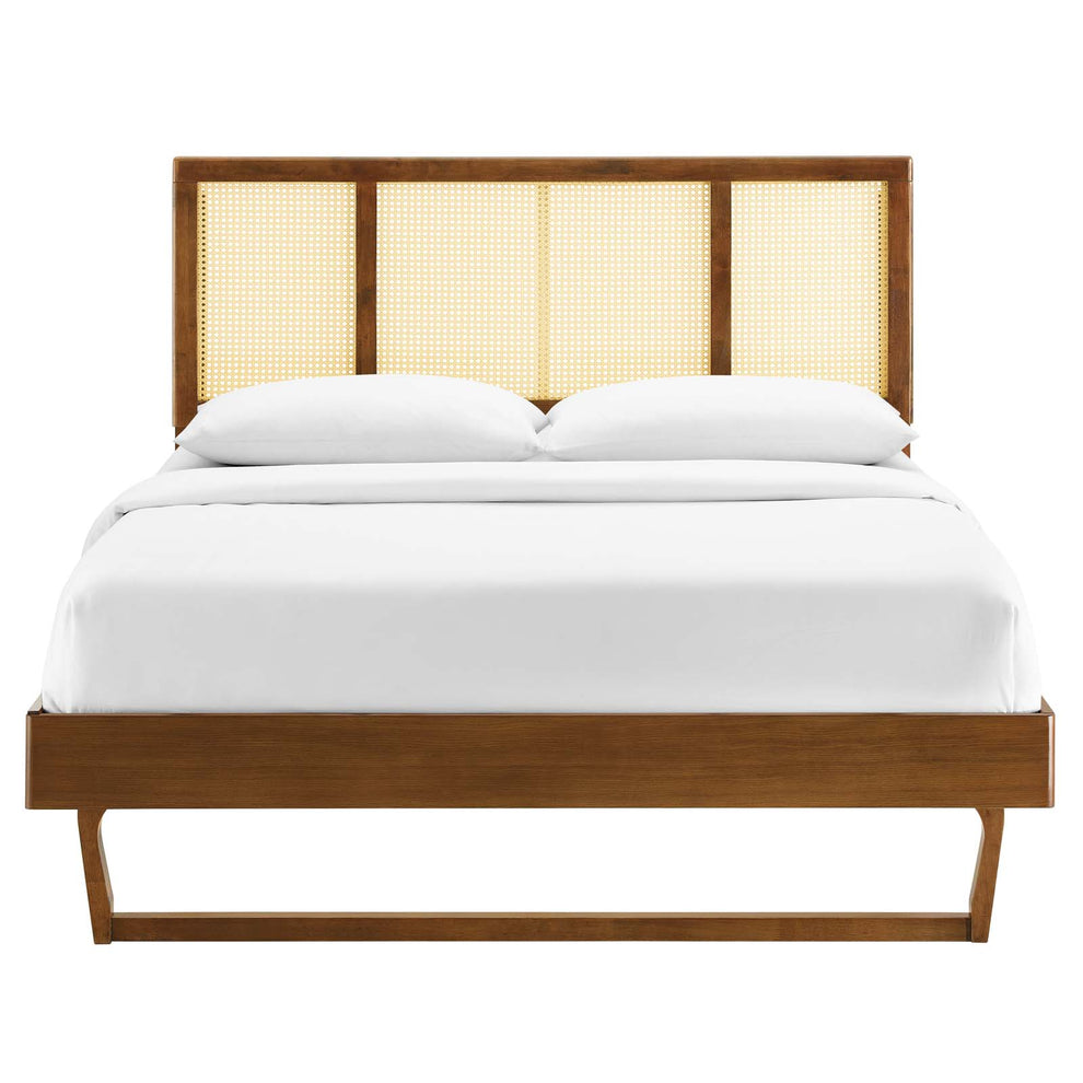 Kelsea Cane and Wood Full Platform Bed With Angular Legs By Modway - MOD-6695 | Beds | Modishstore - 10