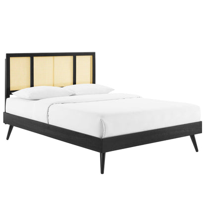 Kelsea Cane and Wood Full Platform Bed With Splayed Legs By Modway - MOD-6696 | Beds | Modishstore - 2