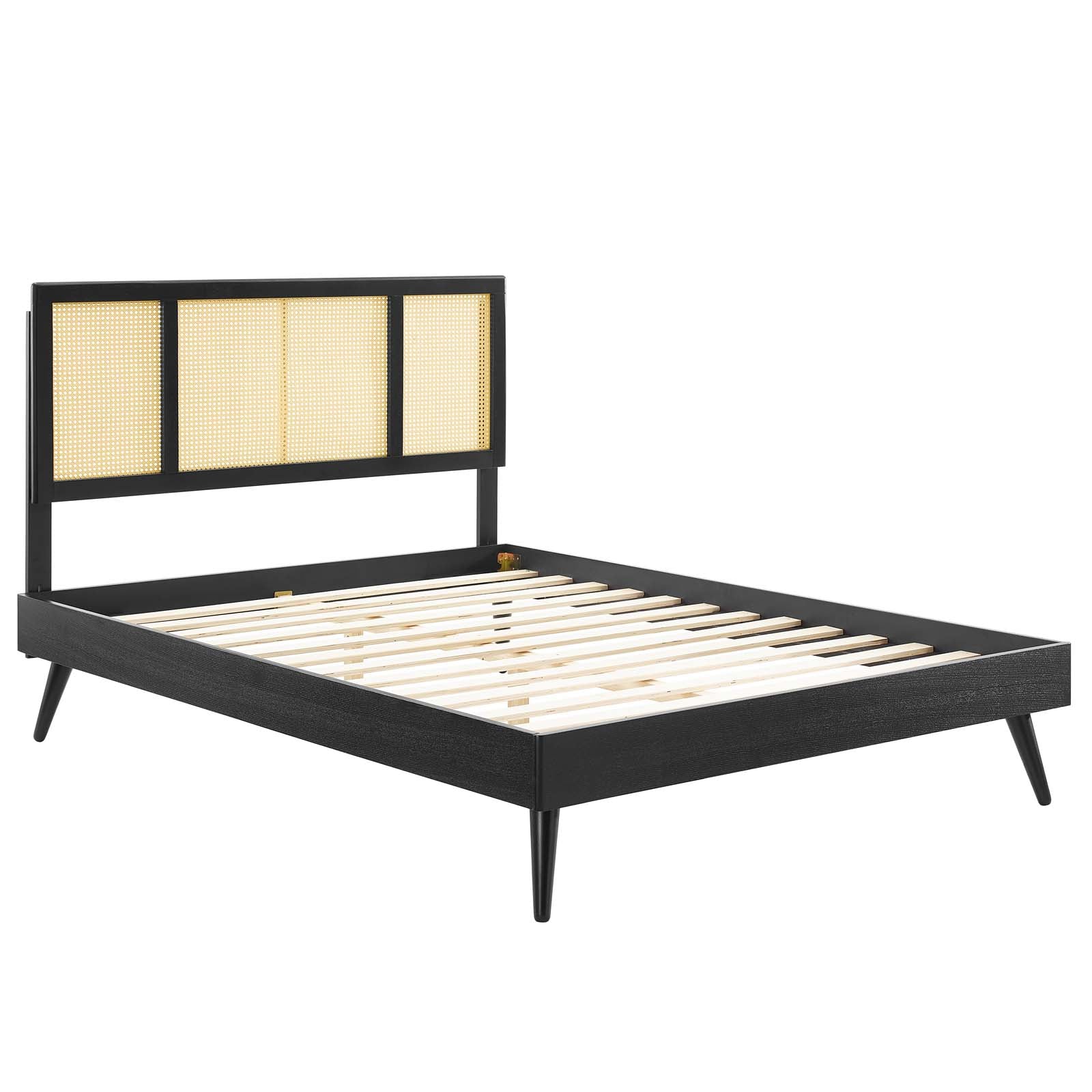 Kelsea Cane and Wood Full Platform Bed With Splayed Legs By Modway - MOD-6696 | Beds | Modishstore - 3