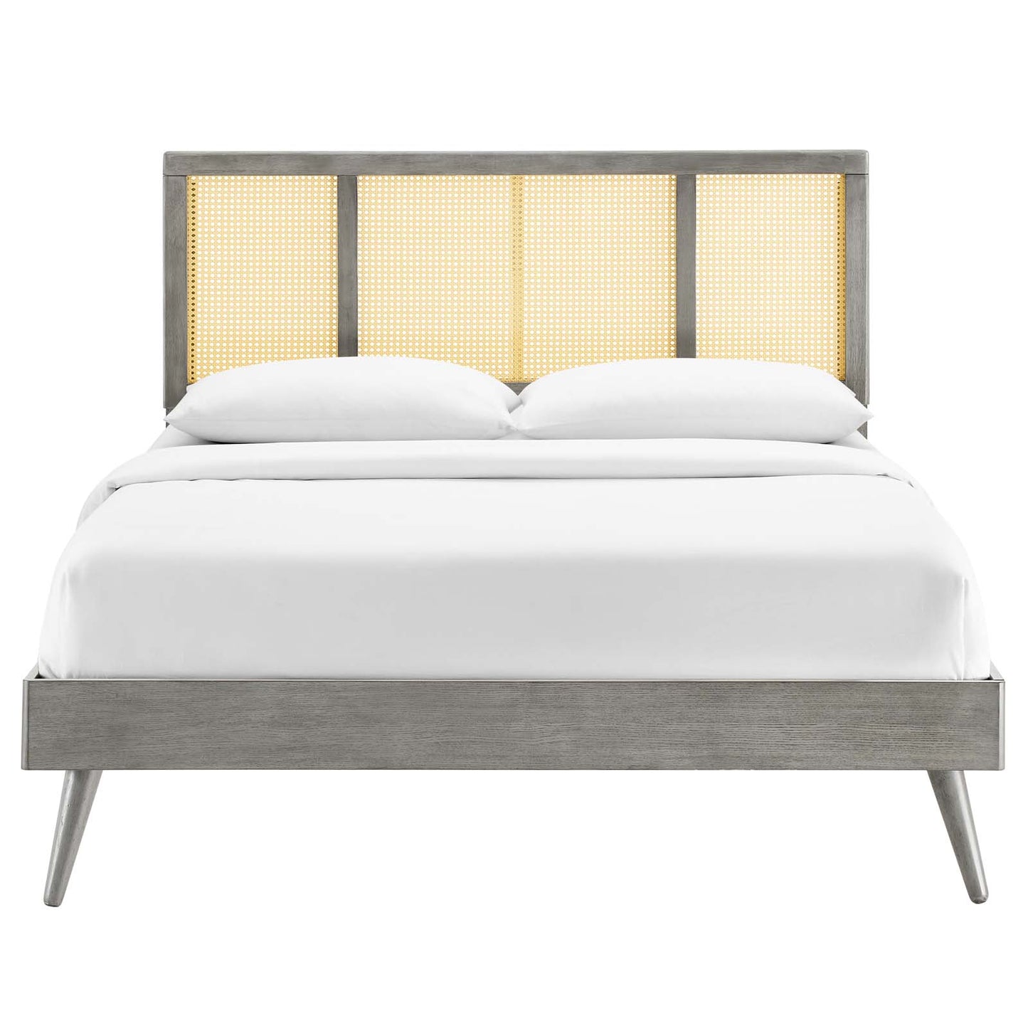 Kelsea Cane and Wood Full Platform Bed With Splayed Legs By Modway - MOD-6696 | Beds | Modishstore - 10