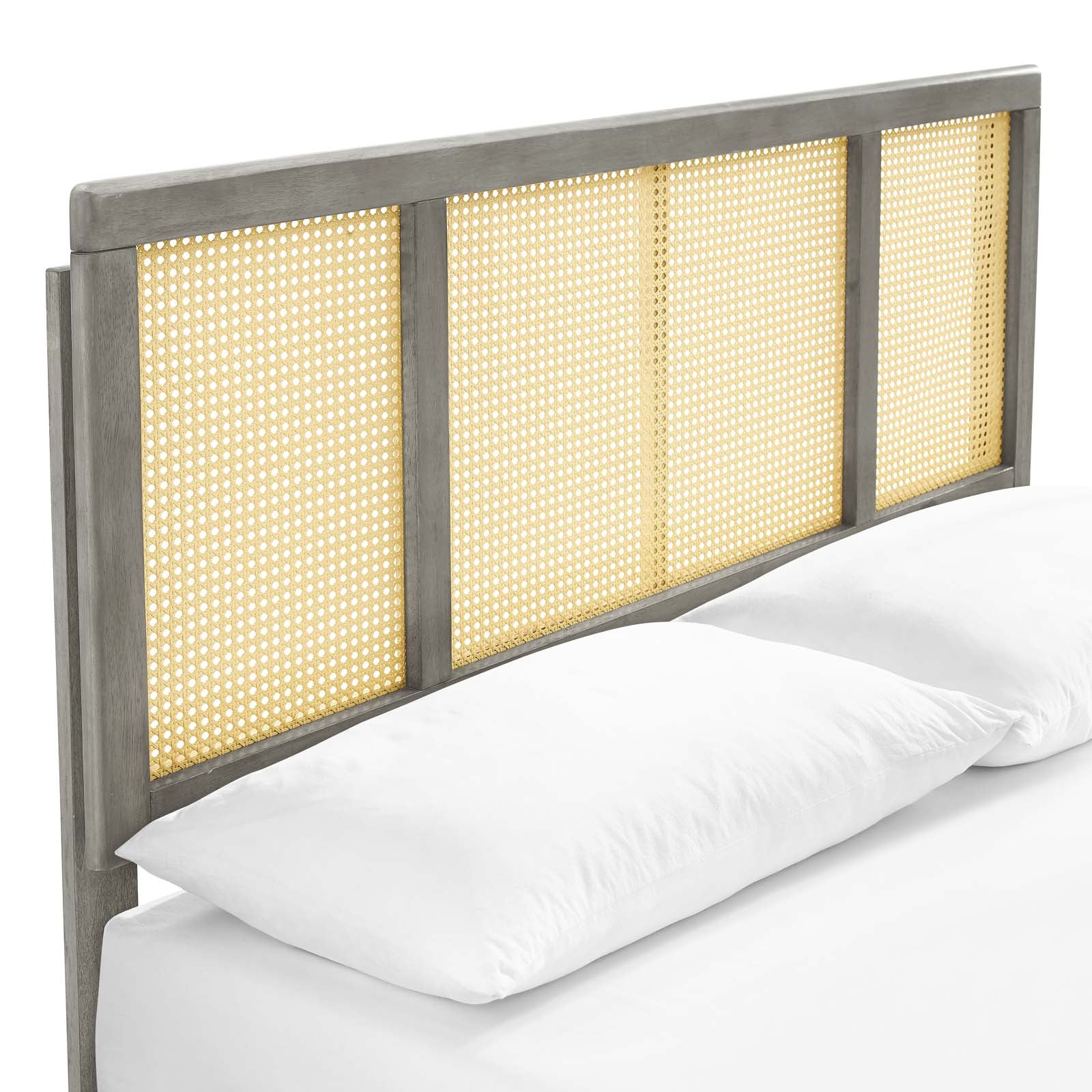 Kelsea Cane and Wood Full Platform Bed With Splayed Legs By Modway - MOD-6696 | Beds | Modishstore - 11